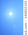 Blue sky and sun, direct sunlight, free space image (fixed shot) 140602105