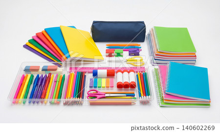 Comprehensive school supplies kit and stationery organization with stationery supplies education notebooks colorful organized learning academic stationary equipment accessories classroom Comprehensive school supplies kit and stationery organization with stationery supplies education notebooks colorful organized learning academic stationary equipment accessories classroom 140602269