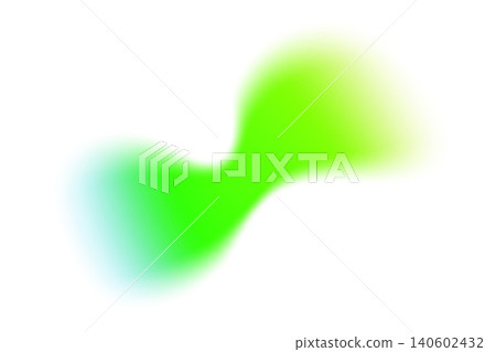 Gradient shape with blurred green and yellow color on white background. Abstract watercolor blob with soft gradation and fluid texture. Vector neon splash 140602432