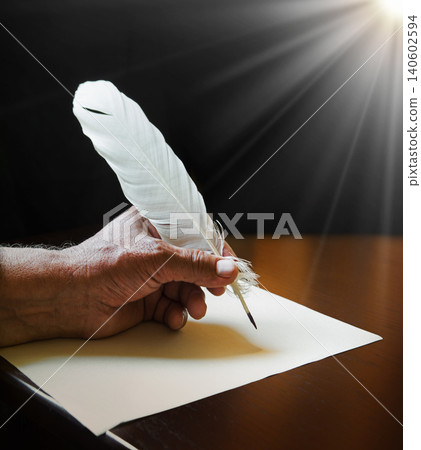 Old hand write letter on the table 140602594