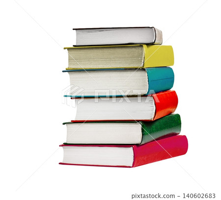 Stack of colorful books isolated on white background Stack of colorful books isolated on white background 140602683