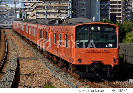 Eight 201 series local trains running on the JR Yumesaki Line Eight 201 series local trains running on the JR Yumesaki Line 140602741