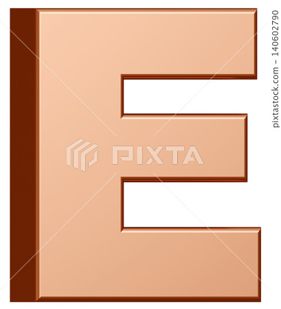 3D Material_Alphabet_E_Gold 3D Material_Alphabet_E_Gold 140602790