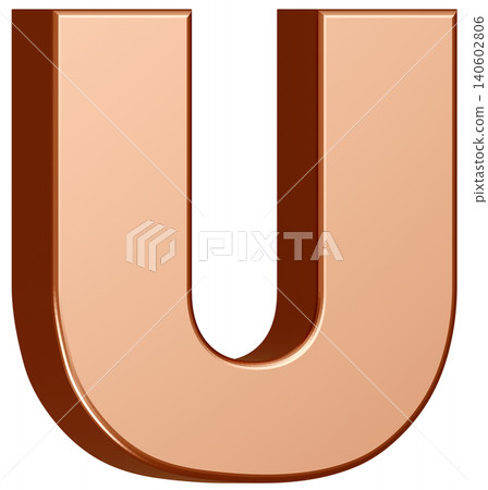 3D Material_Alphabet_U_Gold 3D Material_Alphabet_U_Gold 140602806