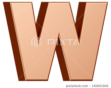 3D Material_Alphabet_W_Gold 140602808