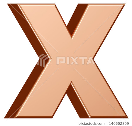 3D材質_字母_X_金色 140602809