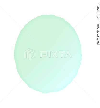 A round, elongated shape with a hand-drawn, watercolor-style design in mint green and light blue - a stylish and cute decorative element. A round, elongated shape with a hand-drawn, watercolor-style design in mint green and light blue - a stylish and cute decorative element. 140602896