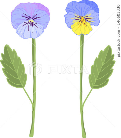 blue vector viola flowers, sprout, leaf, pansies, violets blue vector viola flowers, sprout, leaf, pansies, violets 140603330