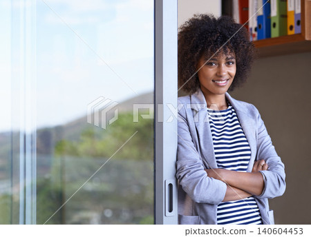 Black woman, designer and portrait in startup business for entrepreneur, smile or creative company. Face, arms crossed and young afro female person for confidence, happiness and pride in workplace Black woman, designer and portrait in startup business for entrepreneur, smile or creative company. Face, arms crossed and young afro female person for confidence, happiness and pride in workplace 140604453