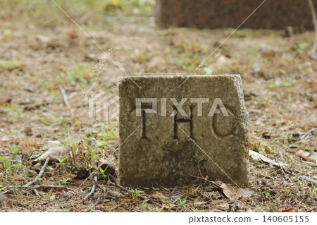 Headstone in Historic Cemetery With Letters THC Headstone in Historic Cemetery With Letters THC 140605155