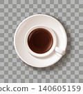 coffee cup empty and with coffee. Ceramic cup or mugs with a saucer, top view. coffee mug  with hot drink. Eps 10 140605159