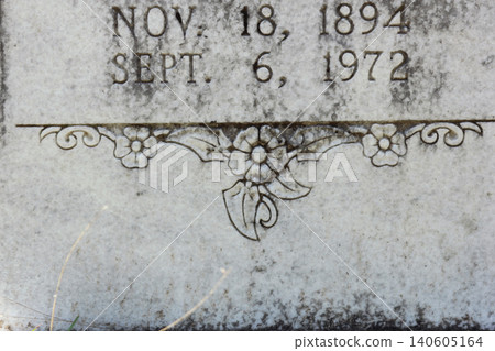 Close up of Historic Headstone in Rural East TX Cemetery 140605164
