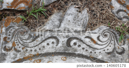 Close up of Historic Headstone With Floral Design in Rural East TX Cemetery Close up of Historic Headstone With Floral Design in Rural East TX Cemetery 140605178