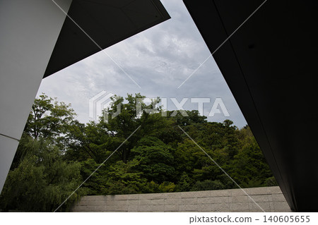 The sky seen through the clearance of the building The sky seen through the clearance of the building 140605655