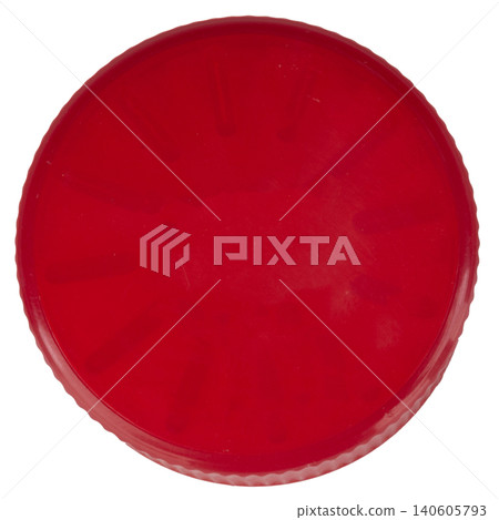 single piece red lid isolated on white background single piece red lid isolated on white background 140605793
