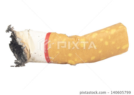cigarette butt isolated on white background. 140605799