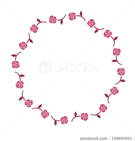 Rose flower wreath frame illustration, rose pink Rose flower wreath frame illustration, rose pink 140605952