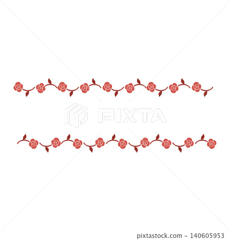 Red line illustration of a rose flower Red line illustration of a rose flower 140605953