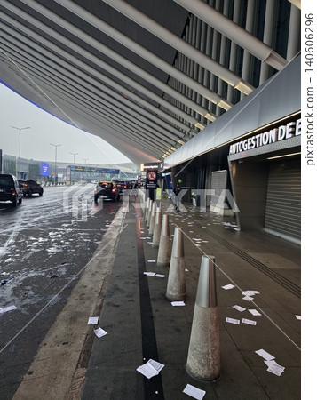 Buenos Aires, Argentina - April 21, 2026: Access road and terminal infrastructure at Ezeiza International Airport Buenos Aires, Argentina - April 21, 2026: Access road and terminal infrastructure at Ezeiza International Airport 140606296