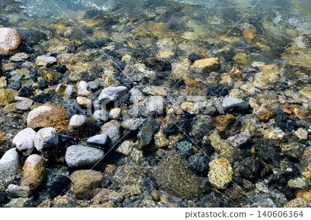 A clear stream flowing through the fresh green forest A clear stream flowing through the fresh green forest 140606364