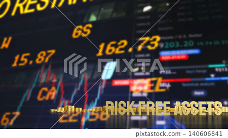 Gold Risk Free Assets In A Secure Investment Market 3d render. Gold Risk Free Assets In A Secure Investment Market 3d render. 140606841