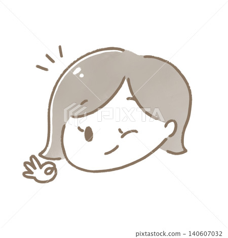 Illustration of a woman making an OK sign 140607032