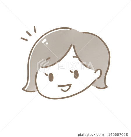 一幅簡潔可愛的微笑女性插畫。 一幅簡潔可愛的微笑女性插畫。 140607038