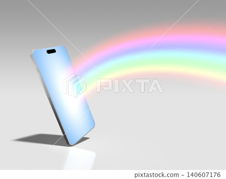 Rainbow on smartphone screen Rainbow on smartphone screen 140607176