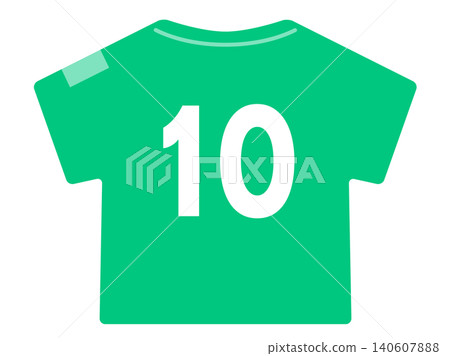 Illustration of a green soccer jersey with the number 10 / Vector material Illustration of a green soccer jersey with the number 10 / Vector material 140607888