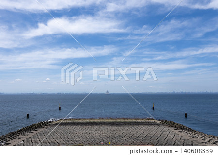 Beautiful scenery of Umihotaru in Tokyo Bay, Japan 140608339
