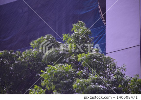 The passage of the typhoon that brought heavy rain The passage of the typhoon that brought heavy rain 140608471