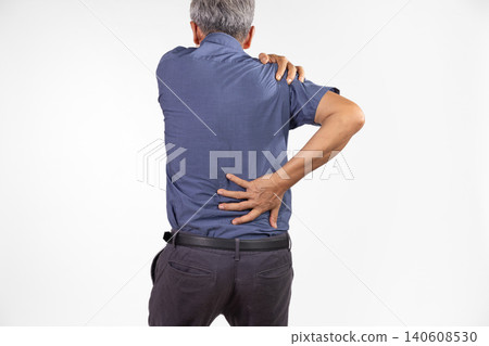 Senior man feeling shoulder ache because Rotator cuff tendinitis. 140608530