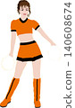 Simple, realistic illustrations of girls with no background. Themes include events, scenes, and fashion. Cheerleader 2 140608674