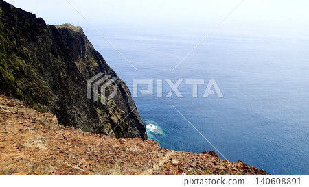 A view near the cliff of Heart Rock on Chichijima Island in the Ogasawara Islands, Tokyo. A view near the cliff of Heart Rock on Chichijima Island in the Ogasawara Islands, Tokyo. 140608891