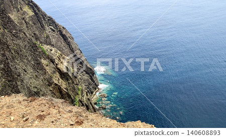 A view near the cliff of Heart Rock on Chichijima Island in the Ogasawara Islands, Tokyo. A view near the cliff of Heart Rock on Chichijima Island in the Ogasawara Islands, Tokyo. 140608893
