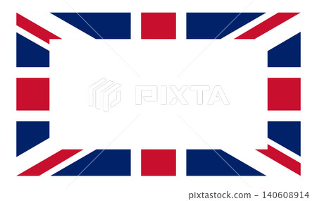 Rectangular Union Jack frame with central area for copy, combining British flag elements into a patriotic border suitable for posters, invitations, banners and editorial layouts Rectangular Union Jack frame with central area for copy, combining British flag elements into a patriotic border suitable for posters, invitations, banners and editorial layouts 140608914
