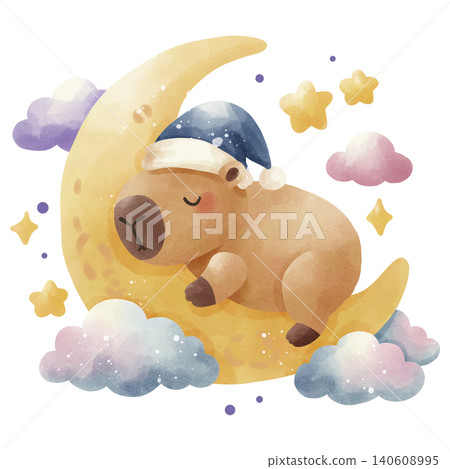 Cozy pillows and blanket with star patterns, watercolor style. Bedtime, sleep, and sweet dreams concept. Cozy pillows and blanket with star patterns, watercolor style. Bedtime, sleep, and sweet dreams concept. 140608995