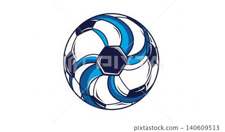 Sports - Dynamic Spinning Soccer Ball with Blue Swirl Motion Effect Vector Illustration on White Background Sports - Dynamic Spinning Soccer Ball with Blue Swirl Motion Effect Vector Illustration on White Background 140609513