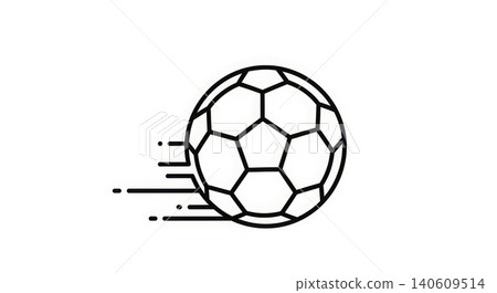 Sports - Fast Moving Soccer Ball with Speed Lines Minimalist Black and White Line Art Icon Sports - Fast Moving Soccer Ball with Speed Lines Minimalist Black and White Line Art Icon 140609514