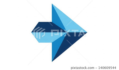 Technology - Blue Geometric Arrow Logo Design with Layered Triangular Facets and Dark Navy Accent Shapes Technology - Blue Geometric Arrow Logo Design with Layered Triangular Facets and Dark Navy Accent Shapes 140609544