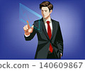 Professional Businessman Analyzing Digital Data Chart Illustration 140609867
