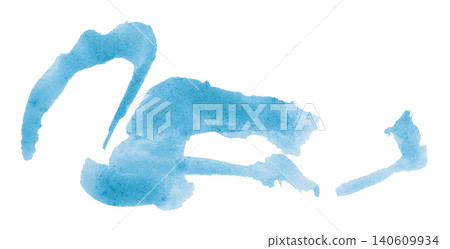 Light blue brush isolated on transparent background Light blue watercolor 140609934