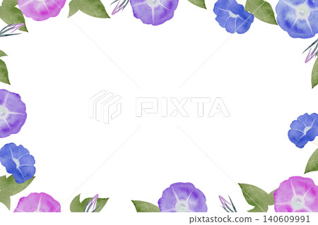一幅手繪水彩牽牛花畫框 140609991