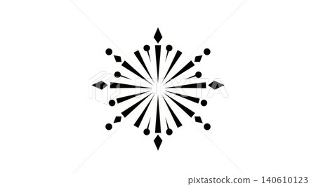 Decoration - Black and White Geometric Snowflake Starburst Ornament with Diamond Shapes and Circle Dots Decoration - Black and White Geometric Snowflake Starburst Ornament with Diamond Shapes and Circle Dots 140610123