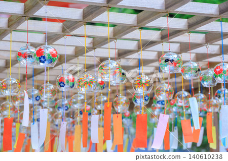 Many refreshing wind chimes at Kinzakura Shrine Many refreshing wind chimes at Kinzakura Shrine 140610238