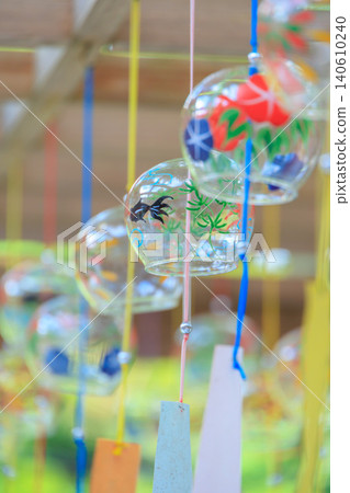 Many refreshing wind chimes at Kinzakura Shrine Many refreshing wind chimes at Kinzakura Shrine 140610240