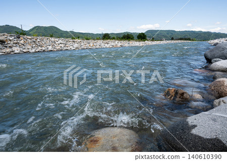 A pristine landscape: mountains and rivers, Hakuba Village, Nagano Prefecture A pristine landscape: mountains and rivers, Hakuba Village, Nagano Prefecture 140610390