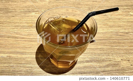 一杯冷茶,配吸管 一杯冷茶,配吸管 140610771