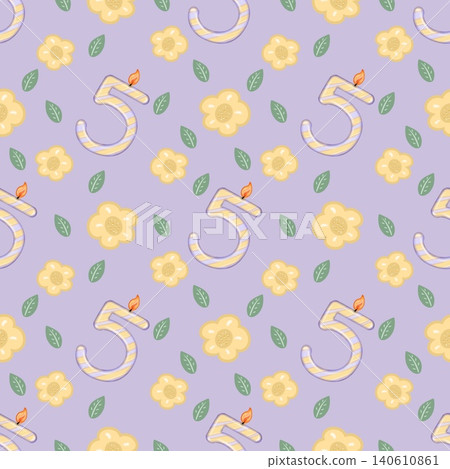 Seamless pattern of Birthday candle numbers and decor flower pastel color style cute, Hand drawn watercolor illustration. For menus, labels, paper, textiles and seasonal fabric. Seamless pattern of Birthday candle numbers and decor flower pastel color style cute, Hand drawn watercolor illustration. For menus, labels, paper, textiles and seasonal fabric. 140610861