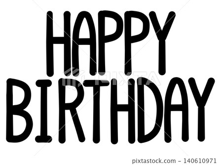 Happy Birthday (Simple Black Text) 140610971